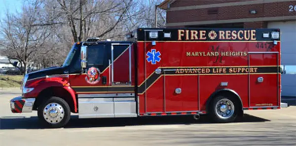 Reserve Ambulance 4497, a 2014 Osage life support vehicle on an International 4300 chassis
