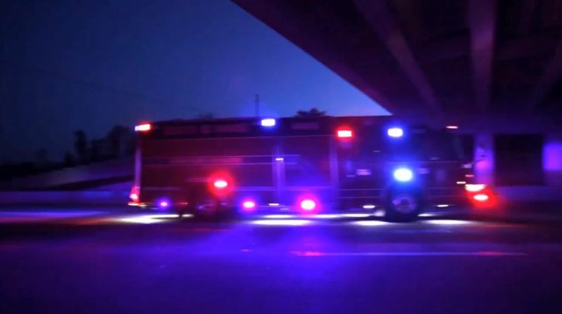 firetruck at night