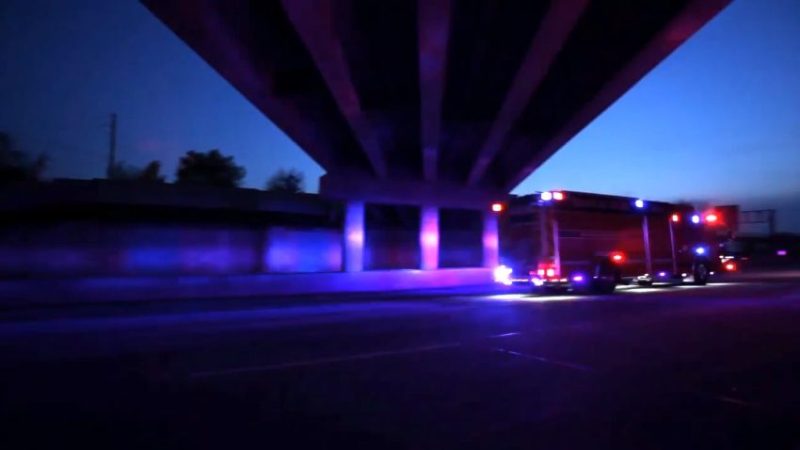 firetruck at night